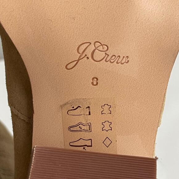 J. Crew Women's Size 8 Suede Leather Western Ankle Boots Tan Beige - Picture 7 of 11